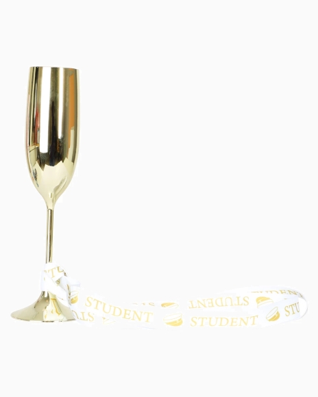Champagneglas Student m. Guld Band