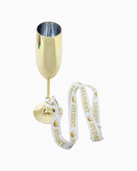 Champagneglas Student m. Guld Band