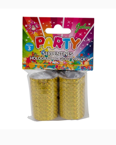 Holografiska Serpentiner Guld 2-Pack